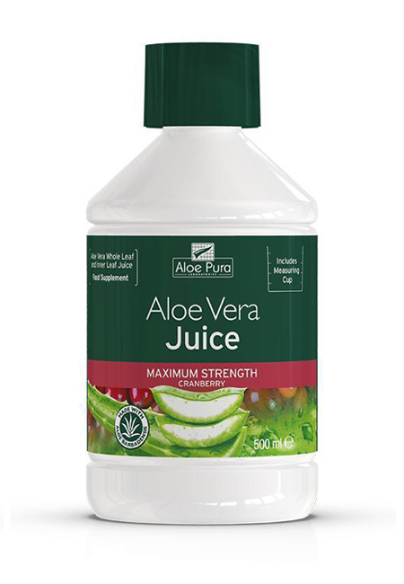 Aloe Pura Aloe Vera Juice Maximum Strength Cranberry 500ml